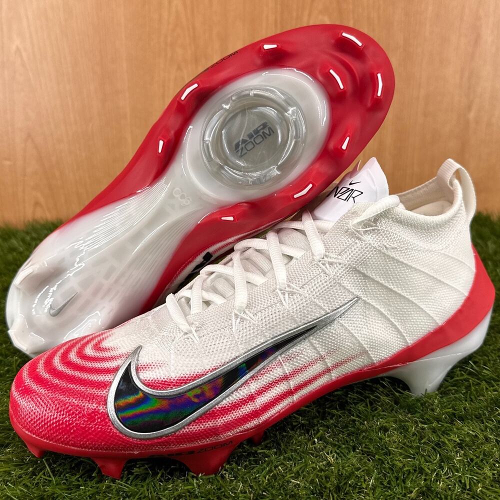 Nike Zoom Vapor Elite 1 White University Red Cleats FB3288-102 Men's Size 8